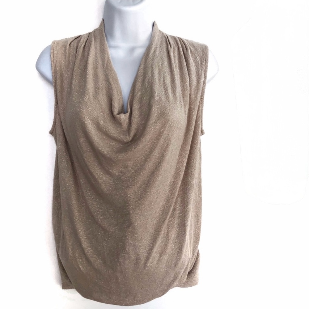 🔶 Anthropologie Akemi & Kin Gold Draped Neck Sleeveless Blouse 🔶